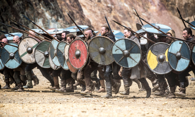 Saxon shield wall.
