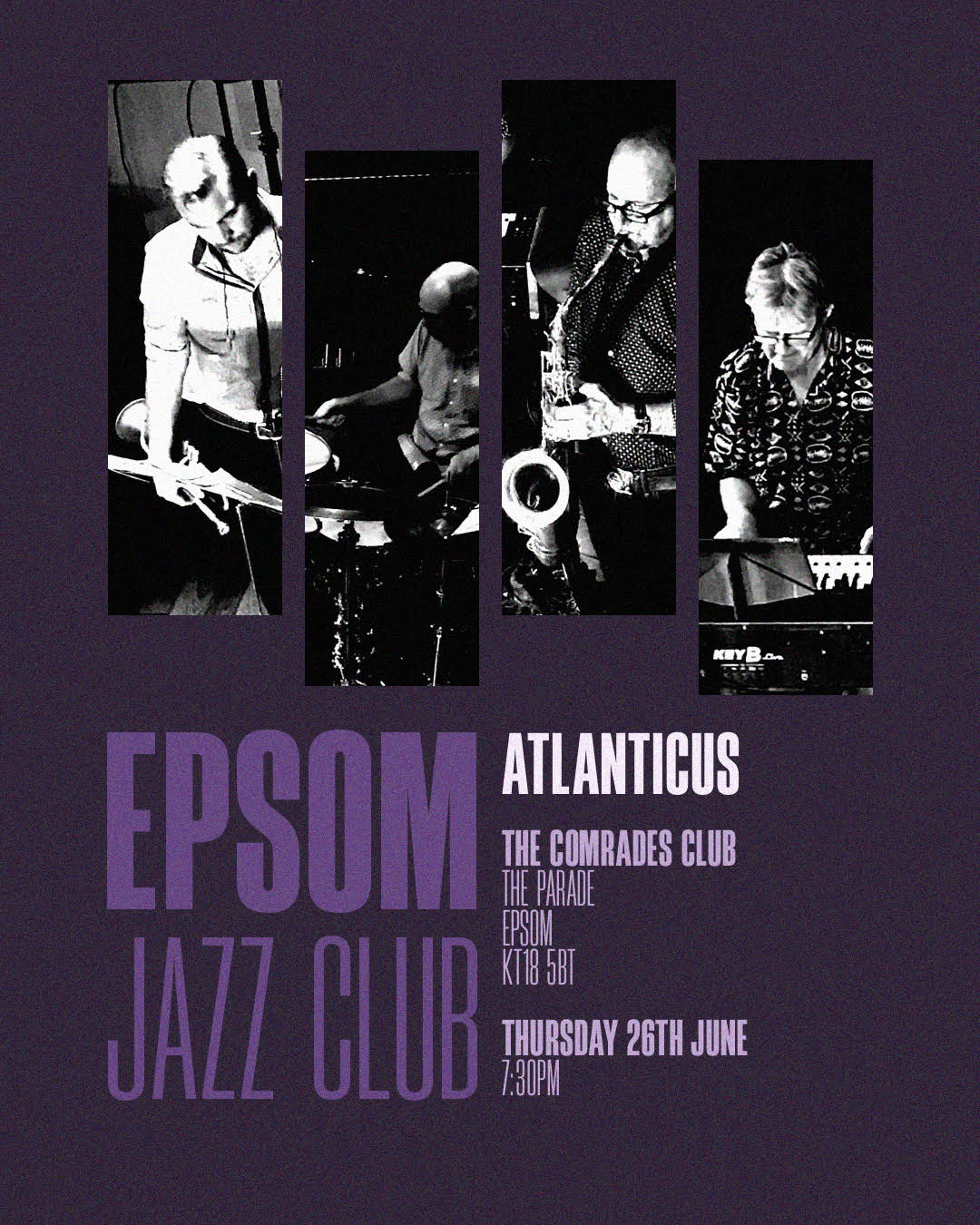 In June, Epsom Jazz Club presents ATLANTICUS